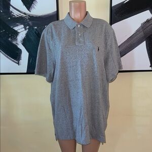 Polo by Ralph Lauren Gray Classic Polo Shirt with Heathered Texture
